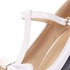 imageSHEMEE Womens TStrap Buckle Patent Leather Mary Jane Pumps Chunky High Heel Platform Round Toe Cute Bow Kawaii Cosplay ShoesNavy Blue