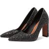 imageSHEMEE Womens Pointed Toe Sequin Block High Heel Wedding Pumps Sparkly Party Wear Glitter Bridal ShoesBlack