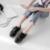 imageSHEMEE Womens Platform Patent Leather Lace Up Oxfords Pumps Vintage Wingtip Mid Heels Round Toe Brogues Flat Dress ShoesBlackmesh