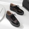 imageSHEMEE Womens Platform Patent Leather Lace Up Oxfords Pumps Vintage Wingtip Mid Heels Round Toe Brogues Flat Dress ShoesBlackmesh