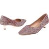 imageSHEMEE Womens Sequin Kitten Heel Wedding Pumps Pointed Toe Sparkly Party Wear Glitter Bridal ShoesAll Pink