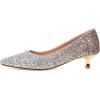 imageSHEMEE Womens Sequin Kitten Heel Wedding Pumps Pointed Toe Sparkly Party Wear Glitter Bridal ShoesChampagne