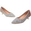 imageSHEMEE Womens Sequin Kitten Heel Wedding Pumps Pointed Toe Sparkly Party Wear Glitter Bridal ShoesChampagne