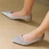 imageSHEMEE Womens Sequin Kitten Heel Wedding Pumps Pointed Toe Sparkly Party Wear Glitter Bridal ShoesChampagne