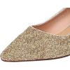 imageSHEMEE Womens Sequin Kitten Heel Wedding Pumps Pointed Toe Sparkly Party Wear Glitter Bridal ShoesGold