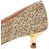 imageSHEMEE Womens Sequin Kitten Heel Wedding Pumps Pointed Toe Sparkly Party Wear Glitter Bridal ShoesGold