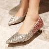 imageSHEMEE Womens Sequin Kitten Heel Wedding Pumps Pointed Toe Sparkly Party Wear Glitter Bridal ShoesPink