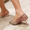 imageSHEMEE Womens Sequin Kitten Heel Wedding Pumps Pointed Toe Sparkly Party Wear Glitter Bridal ShoesPink