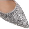 imageSHEMEE Womens Sequin Kitten Heel Wedding Pumps Pointed Toe Sparkly Party Wear Glitter Bridal ShoesSilver
