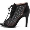 imageSHEMEE Womens Peep Toe Mesh Lace Up High Heels Ankle Booties Summer Fishnet Sandals Opentoe Stilettos Short BootiesBlack