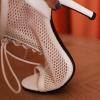 imageSHEMEE Womens Peep Toe Mesh Lace Up High Heels Ankle Booties Summer Fishnet Sandals Opentoe Stilettos Short BootiesWhite