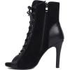 imageSHEMEE Womens Stiletto High Heels Peep Toe Ankle Booties Fashion Heeled Sandals Zipper Summer Short Boots LaceUp Dance ShoesBlack Suede
