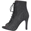 imageSHEMEE Womens Summer Peep Toe Stiletto High Heel Ankle Boots Lace Up Sandals BootiesBlack