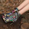 imageSHEMEE Womens Summer Peep Toe Stiletto High Heel Ankle Boots Lace Up Sandals BootiesColorful Snake Print