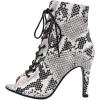 imageSHEMEE Womens Summer Peep Toe Stiletto High Heel Ankle Boots Lace Up Sandals BootiesSnake Print