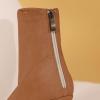 imageSHEMEE Womens Summer Peep Toe Stiletto High Heels Ankle Boots Faux Suede Open Toe Sandals Booties Shoes with Back ZipperBrown