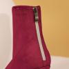 imageSHEMEE Womens Summer Peep Toe Stiletto High Heels Ankle Boots Faux Suede Open Toe Sandals Booties Shoes with Back ZipperBurgundy