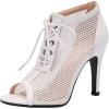 imageSHEMEE Womens Peep Toe Mesh Lace Up High Heels Ankle Booties Summer Fishnet Sandals Opentoe Stilettos Short BootiesWhite