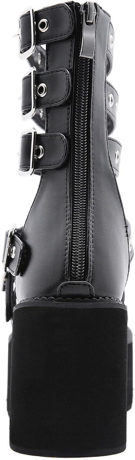 imageSHEMEE Chunky Platform Gladiator Roman Sandals Women Black Punk Goth Shoes Multi Strap Lightweight Fisherman Wedge SandalBlack M03 Zip