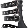 imageSHEMEE Chunky Platform Gladiator Roman Sandals Women Black Punk Goth Shoes Multi Strap Lightweight Fisherman Wedge SandalBlack M03 Zip