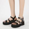 imageSHEMEE Chunky Platform Gladiator Roman Sandals Women Black Punk Goth Shoes Multi Strap Lightweight Fisherman Wedge SandalBlack M04 Buckle