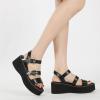 imageSHEMEE Chunky Platform Gladiator Roman Sandals Women Black Punk Goth Shoes Multi Strap Lightweight Fisherman Wedge SandalBlack M04 Buckle