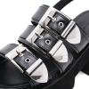 imageSHEMEE Chunky Platform Gladiator Roman Sandals Women Black Punk Goth Shoes Multi Strap Lightweight Fisherman Wedge SandalBlack M05 Buckle