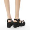 imageSHEMEE Chunky Platform Gladiator Roman Sandals Women Black Punk Goth Shoes Multi Strap Lightweight Fisherman Wedge SandalBlack M07 Buckle