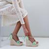 imageSHEMEE Womens Bohemian Beaded Platform Wedge Sandals Tstrap Thong Strappy High Heeled Lace Up Summer ShoesGreen