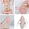 imageSHEMEE Womens Bohemian Beaded Platform Wedge Sandals Tstrap Thong Strappy High Heeled Lace Up Summer ShoesPink