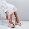 imageSHEMEE Womens Bohemian Beaded Platform Wedge Sandals Tstrap Thong Strappy High Heeled Lace Up Summer ShoesPink