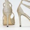 imageSHEMEE Womens Heeled Sandals Fashion Square Open Toe High Heels Ankle Strappy Buckled Sandals Party Dress ShoesGlitter Gold