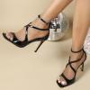imageSHEMEE Womens Heeled Sandals Fashion Square Open Toe High Heels Ankle Strappy Buckled Sandals Party Dress ShoesPatent Black