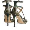 imageSHEMEE Womens Heeled Sandals Fashion Square Open Toe High Heels Ankle Strappy Buckled Sandals Party Dress ShoesSnake Green