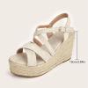 imageSHEMEE Womens Platform Wedges Sandals Espadrilles High Heeled Sandals Ankle Cross Strappy Buckled Summer ShoesApricot
