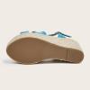 imageSHEMEE Womens Platform Wedges Sandals Espadrilles High Heeled Sandals Ankle Cross Strappy Buckled Summer ShoesBlue