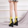imageSHEMEE Womens Rainbow Platform Ankle Boots Clear Transparent Lace Up High Heels Platform Booties Summer Sandals ShoesBlack
