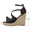 imageSHEMEE Womens Round Open Toe Espadrille Wedge Sandals Platform High Heel Ankle Strap Buckle Bow Sandalias Summer ShoesBlack