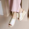 imageSHEMEE Womens Wedge Platform Slippers Peep Toe Mules Sandals Slipon Heeled Summer Slides ShoesBeige
