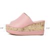 imageSHEMEE Womens Wedge Platform Slippers Peep Toe Mules Sandals Slipon Heeled Summer Slides ShoesPink