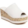 imageSHEMEE Womens Wedge Platform Slippers Peep Toe Mules Sandals Slipon Heeled Summer Slides ShoesWhite