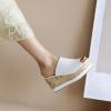 imageSHEMEE Womens Wedge Platform Slippers Peep Toe Mules Sandals Slipon Heeled Summer Slides ShoesWhite