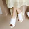 imageSHEMEE Womens Wedge Platform Slippers Peep Toe Mules Sandals Slipon Heeled Summer Slides ShoesWhite