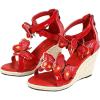 imageSHEMEE Espadrilles Wedge Sandals for Women Embellished Butterfly Platform Heeled Sandals Zipper Cross Strappy High HeelsRed
