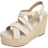 imageSHEMEE Womens Platform Wedges Sandals Espadrilles High Heeled Sandals Ankle Cross Strappy Buckled Summer ShoesApricot