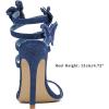 imageSHEMEE Chic Strappy High Heels for Women Stiletto Gladiator Sandals Embellished Butterfly Denim Tassels Fashion Show Dress ShoesDark Blue