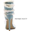 imageSHEMEE Chic Strappy High Heels for Women Stiletto Gladiator Sandals Embellished Butterfly Denim Tassels Fashion Show Dress ShoesLight Blue
