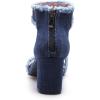 imageSHEMEE Denim Sandals for Women Chunky Block Heels Round Toe Jean High Heeled SandalsBluezip