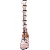 imageSHEMEE Womens Chunky Heel Gladiator Roman Sandals Knee High Summer Boots Patent Leather Round Open Toe Back Zipper ShoesPink
