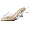 imageSHEMEE Womens Clear Wedge Heel Mules Sandals Shoes Opentoe Slip On Transparent High Heeled Slides SlippersGold 2